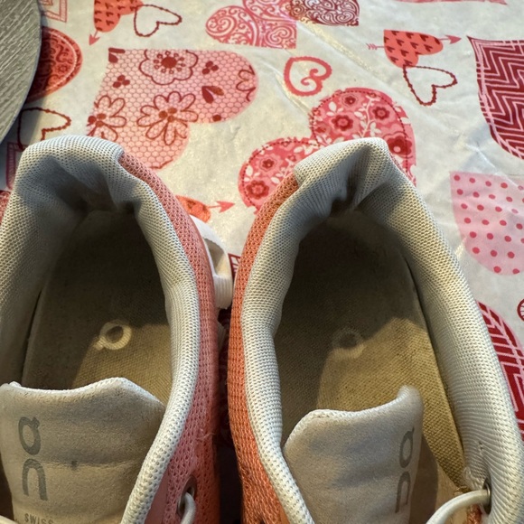 On Running Women's Peach and Gray Sneakers - Picture 3 of 5